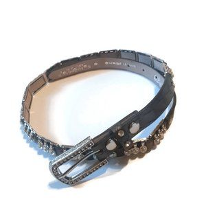 Nocona Croc Printed Leather and Rhinestone Western Belt Size S